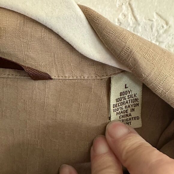 Tommy‎ Bahama Brown Embroidered RIDE EM COWBOYS Silk Shirt Poker Size Large - Picture 7 of 10